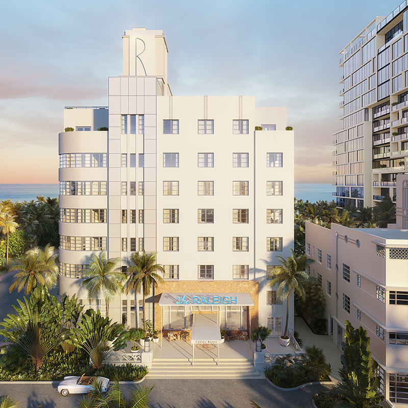rendering of the raleigh building in miami beach